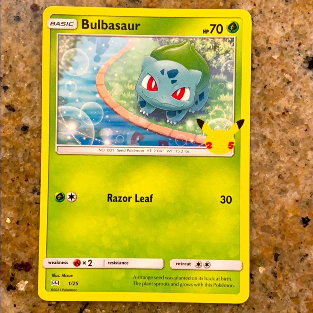 2021 Mcdonald'sPokemon25Anniversary Bulbasaur Card